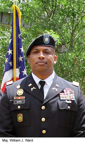 Maj. William J. Ward of ECSU's ROTC Program delivered Memorial Day speech