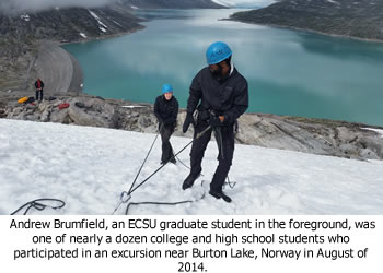 ECSU graduate student explores Norwegian glaciers