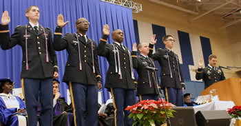 Six commissioned in the Military Science Department