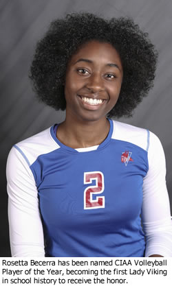 Becerra is named CIAA Volleyball Player of the Year