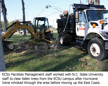 ECSU storm damage was minimal despite pounding by Hurricane Irene