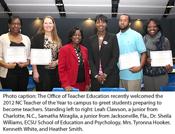 ECSU welcomes North Carolina Teacher of the Year