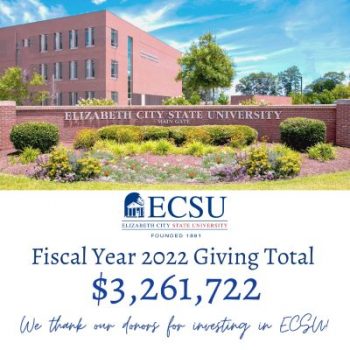 FY2022 Giving Total $3.26 million - We thank our donors for investing in ECSU!