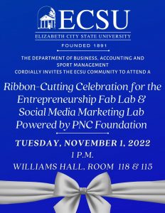 Lab ribbon cutting event poster