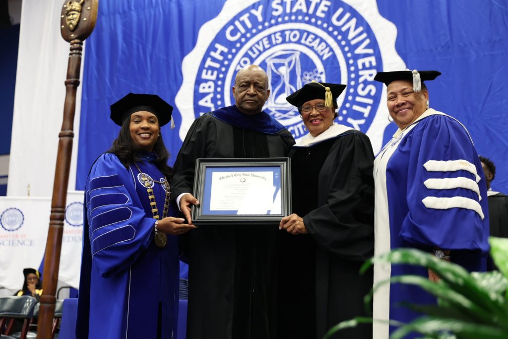 ECSU Chancellor Dixon with Honorary Dr of Public Service Abdul Sm Rasheed